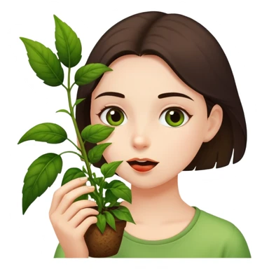 Girl eating a plant ravenously  sticker