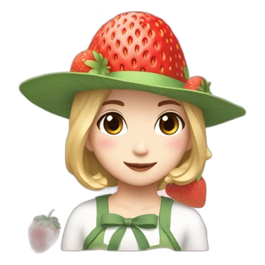Minatozaki Sana with strawberry hat sticker