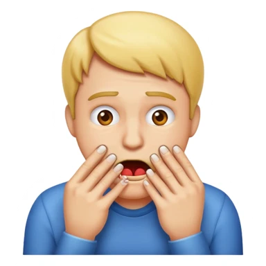 iPhone frantically biting fingernails emoji sticker