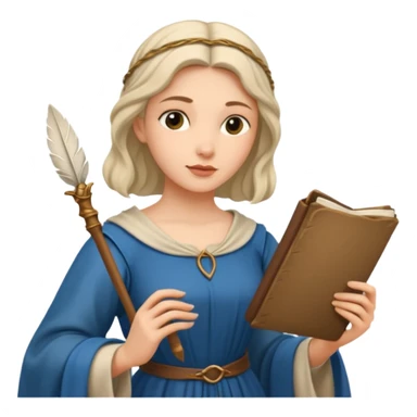 medieval female poet sticker