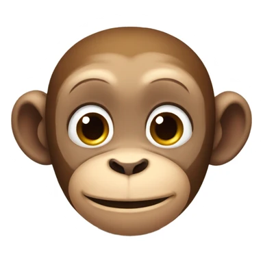 Monkey blushing with two buns sticker