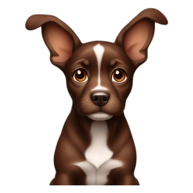 chocolate Brown puppy with big ears sticker