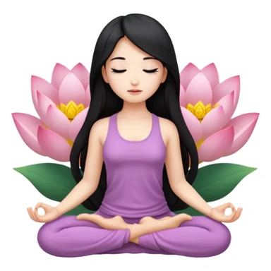 meditating girl with lotus sticker