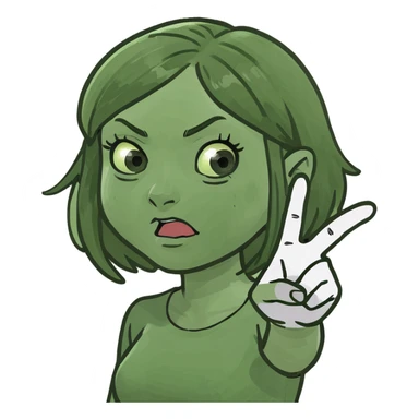 Girl flipping off someone sticker