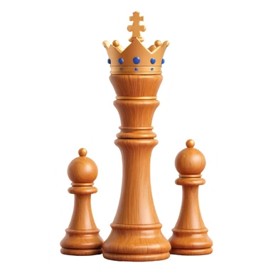 chess king, 3D style, rich wood grain texture, luxurious appearance, no text sticker