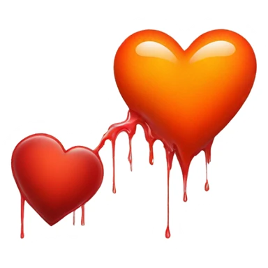 bleeding red heart glowing red-orange sticker