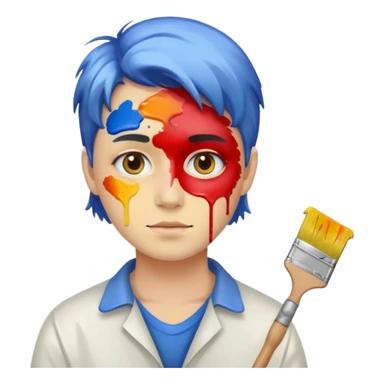 Painter with Paint Stained Face sticker