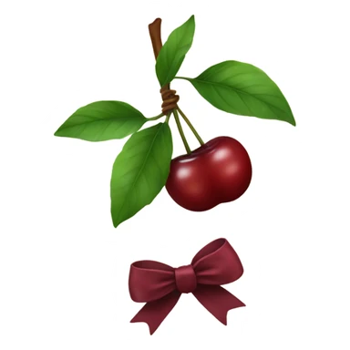 cherry with burgundy bow sticker