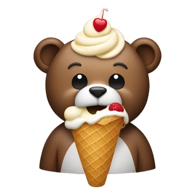 The bear eating ice cream  sticker