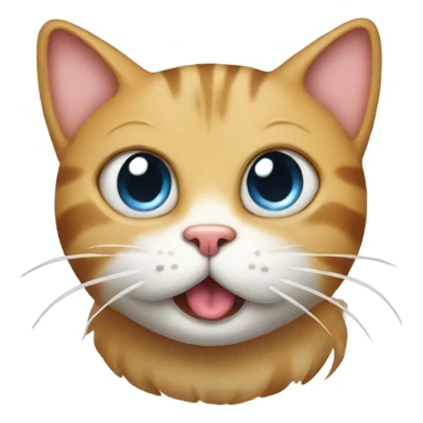 Farting cat with its tongue out sticker