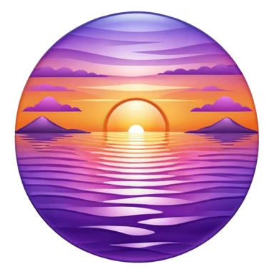 sunset with shimmering water sticker