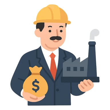 flat design style industrialist and entrepreneur sticker