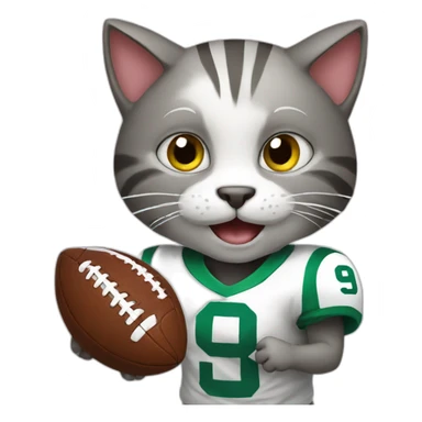 Cat playing football sticker
