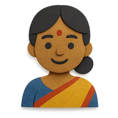 Indian mother in a saree, textured cutout look sticker