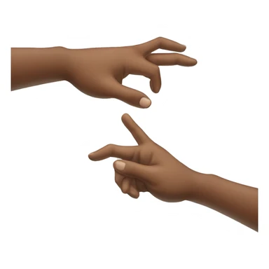 two separate hands with index fingers touching sticker