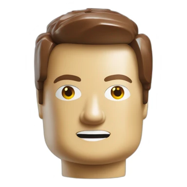 elon musk face as lego man sticker