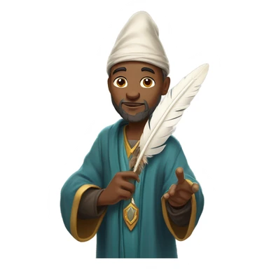 a wizard holding eagle feather sticker