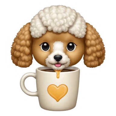 Poodle with coffee sticker