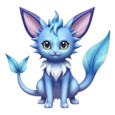 Espeon-Vaporeon-Meowstic-Fakémon-hybrid-creature (full body)  sticker