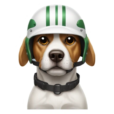 Dog wearing cricket helmet  sticker