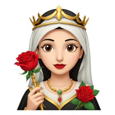 woman, arab, rose, scepter sticker