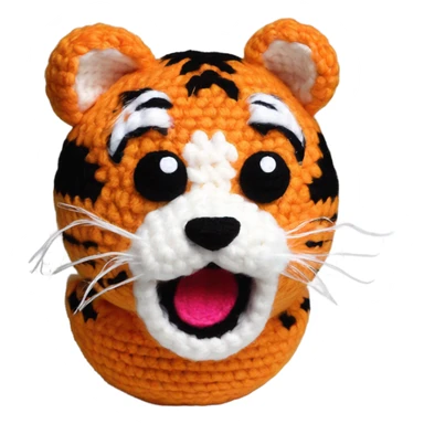 Tiger crochet plush sticker