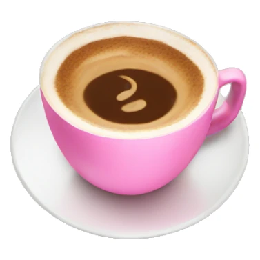 a coffee cup with a pink cappuccino inside sticker