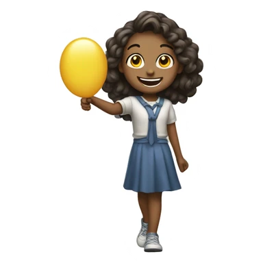 girl,smiling,balloon waving goodbye sticker