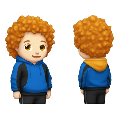 fat, ginger streamer named caseoh wearing a blue hoodie and black sweatpants with cheez-it dust on it emoji sticker