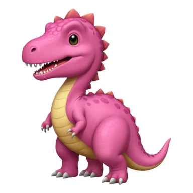Crea un emoji de un dinosaurio de color rosa, que sea como este 🦖 sticker