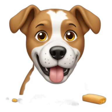 dog eating food sticker