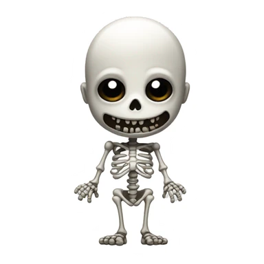 skeleton boy in horror theme with pale white skin sticker