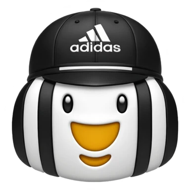 Adidas white stripes black emoji sticker