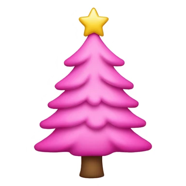 Pink Christmas tree sticker