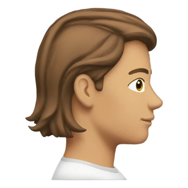 Back of the head brown hair sticker