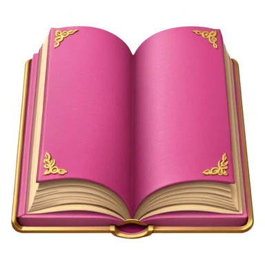 An open pink book, details in border
 sticker