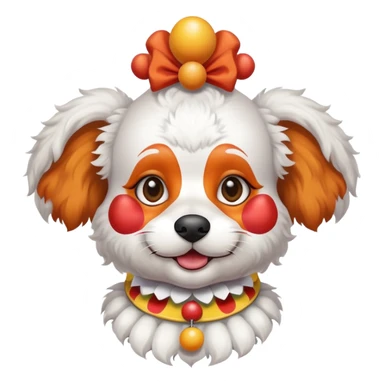 white jackapoo with apricot ears at circus sticker
