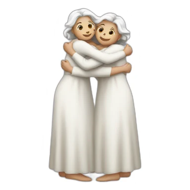 Three white sisters hugging  sticker