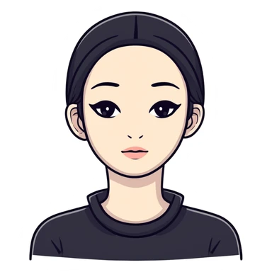 gothic person with black clothes, pale skin, and dark makeup sticker