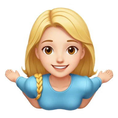 cheerful girl  on the ground looking forward sticker