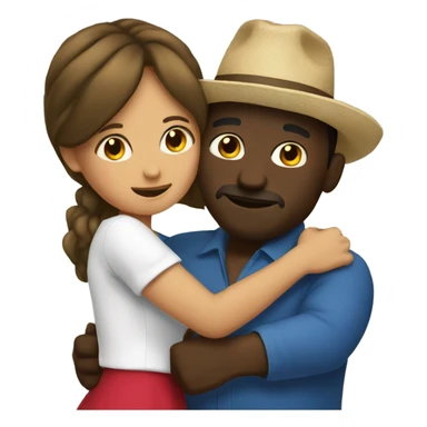 Mexican women hugging black man  sticker