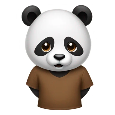 Panda with a brown T shirt on  sticker