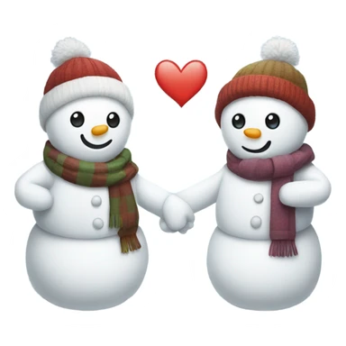 two snowmen holding hands love sticker
