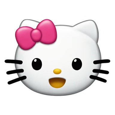 Hello kitty head with black dot eyes and no mouth sticker