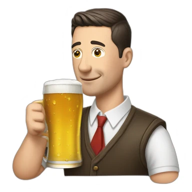 Lewandowski drinking beer sticker