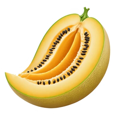 whole yellow melon with slice on right side  sticker