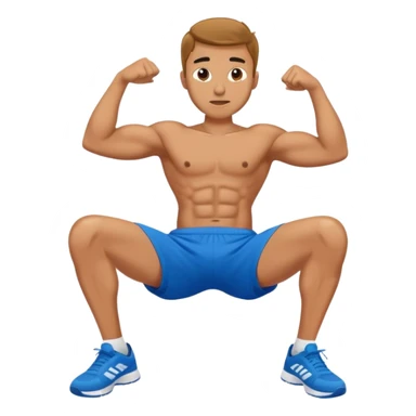 side-view of guy in blue shorts doing crunches sticker