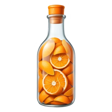 a bottle made of orange peel sticker
