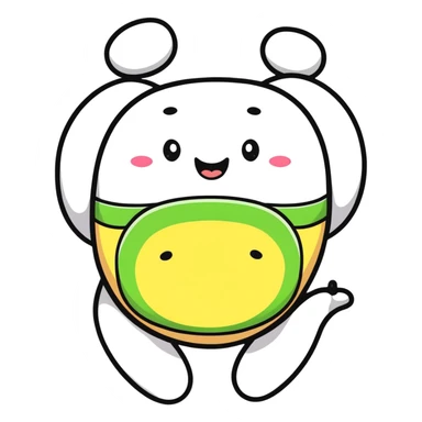 cartoon stomach with a happy face sticker