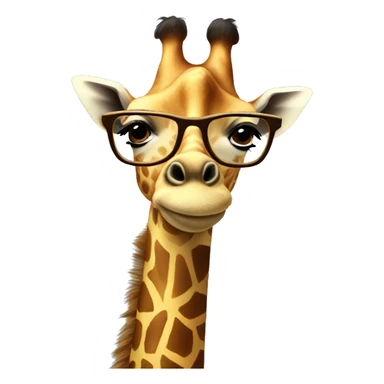 giraffe with glasses  sticker